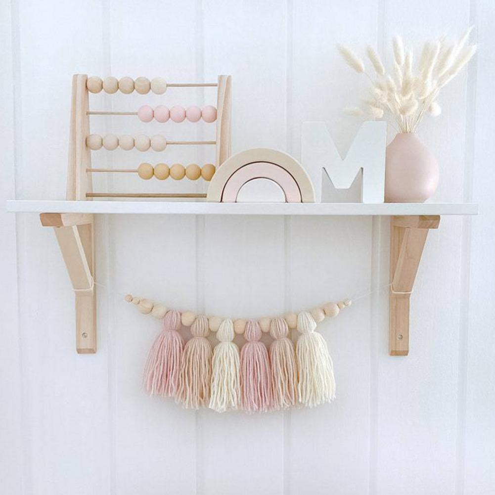 NOUVEAU RICHE Süsse Baby-Girlande – Holzperlen Girlande fürs Kinderzimmer & Babyzimmer, Neutrale Farben, 8 Varianten