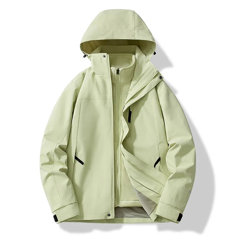 NOUVEAU RICHE Herren & Damen Skijacke – Zweifarbige Kapuzenjacke für Winter & Outdoor Mintgrün