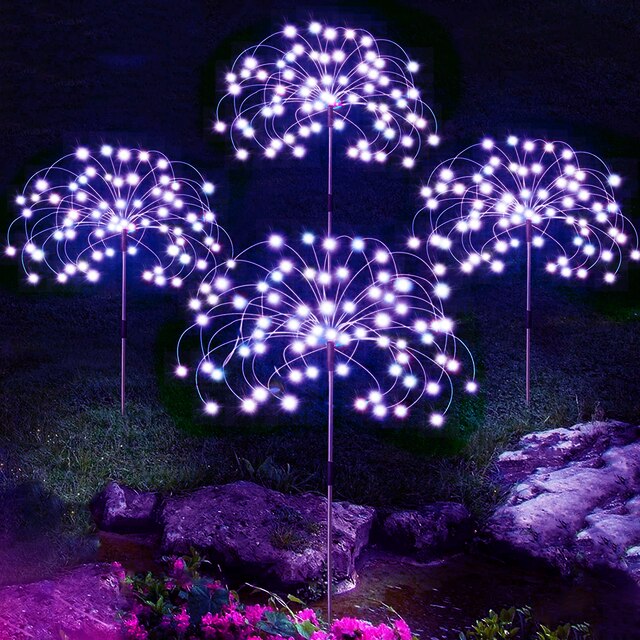 NOUVEAU RICHE Solar-LED-Stimmungsbeleuchtung für Gartenwege und Außendekorationen Lila