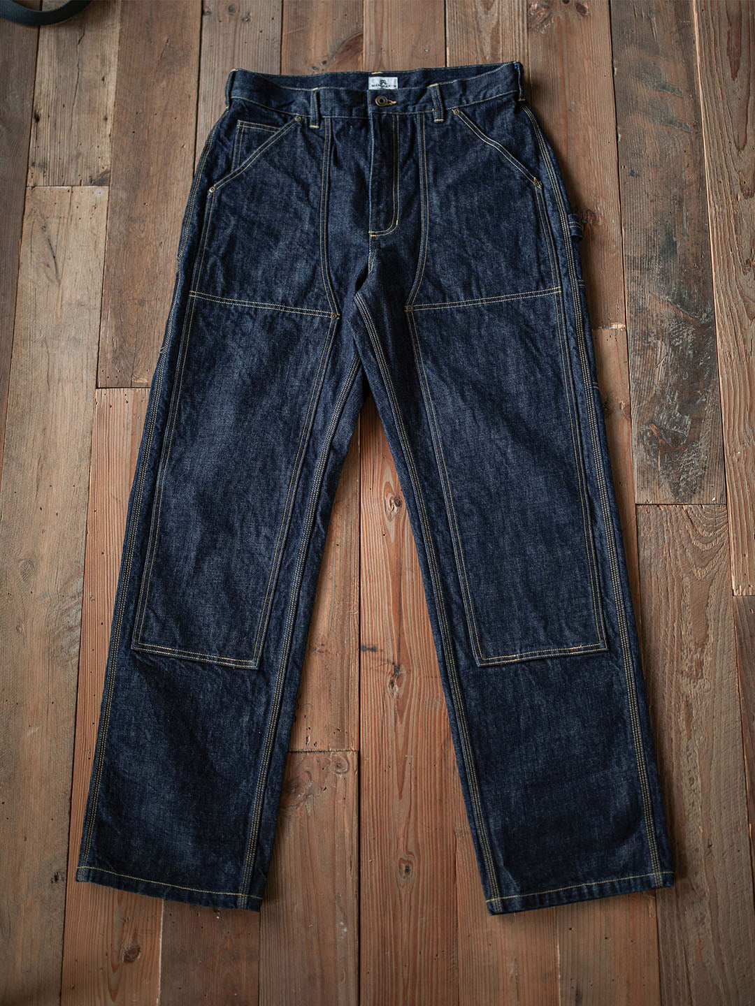 NOUVEAU RICHE Selvedge Zimmermann Jeans aus Schwerem Japanischem Denim mit Verstärkten Paneelen für Langlebigkeit und Vintage Stil W42 L32