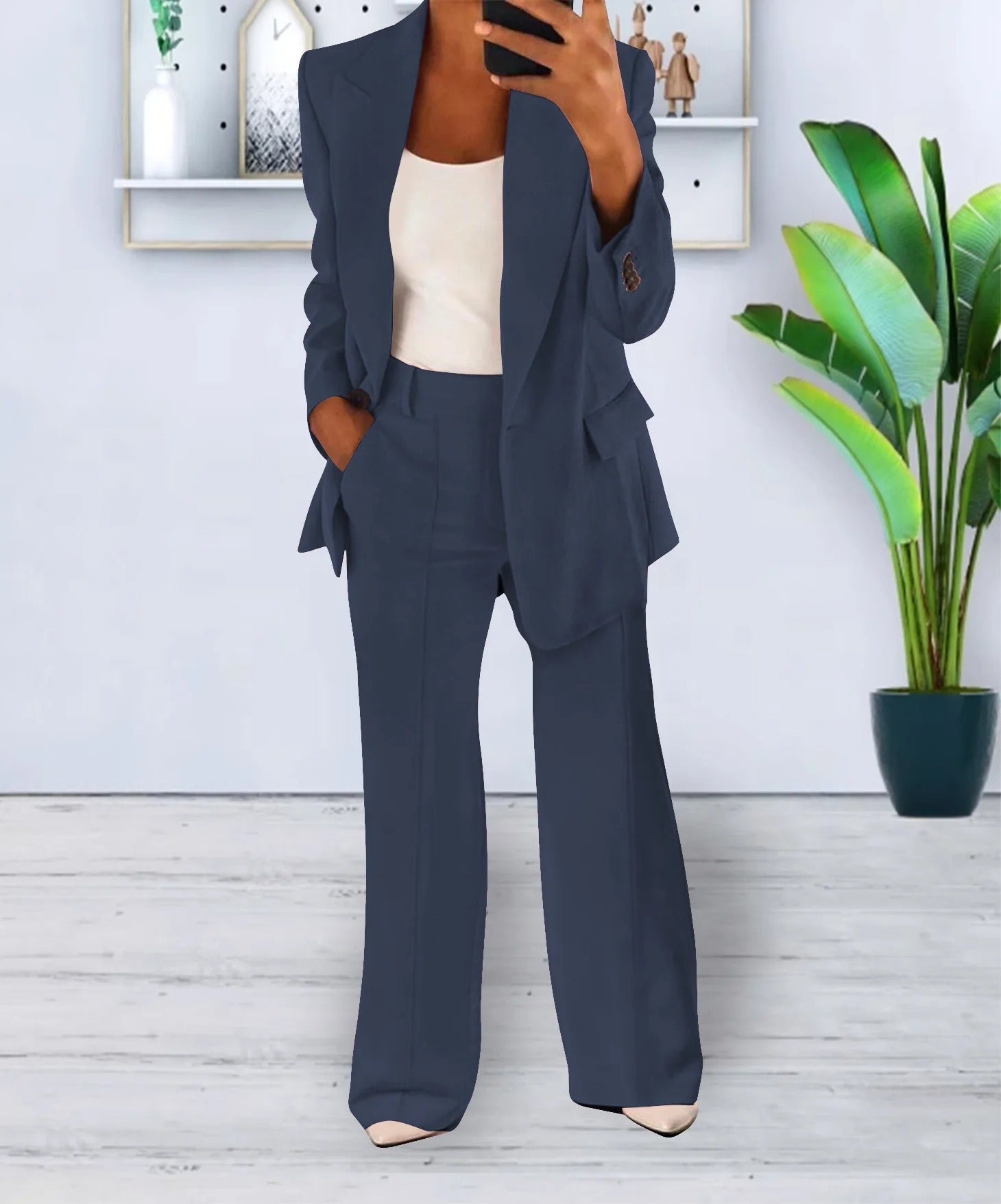 NOUVEAU RICHE Set Anzug Damen Spitzenmaterial Jacke Hose Größe S M L XL
