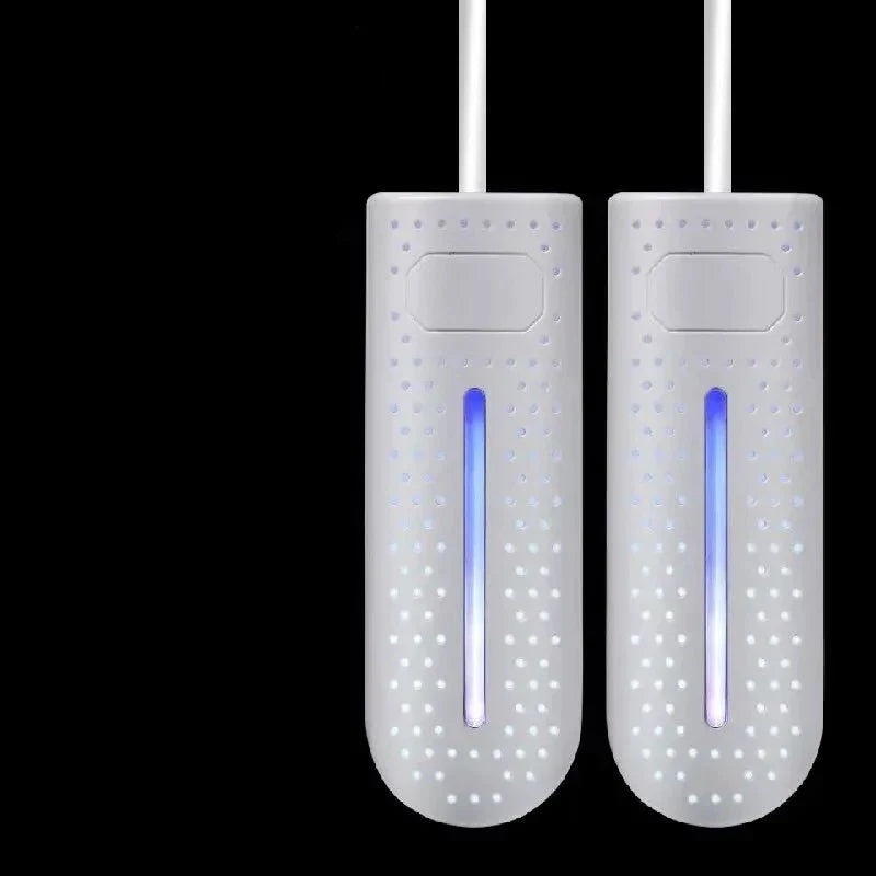 NOUVEAU RICHE Tragbarer Schuhtrockner mit UV-Licht – Elektrischer Stiefeltrockner bis 65 °C, Stecker oder USB, 12W, 3 Farben Weiss Stecker UV-Lampe