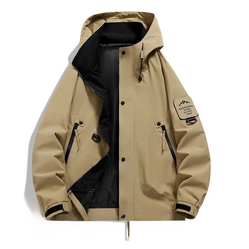 NOUVEAU RICHE Unisex Skijacke – Wasserdichte Kapuzenjacke mit Langarm und Bewegungsfreiheit Braun