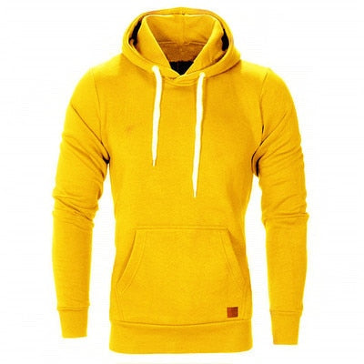 NOUVEAU RICHE Ranches | Legerer Hoodie für Herren - Mit Känguru-Tasche und weißem Kordelzug Gelb