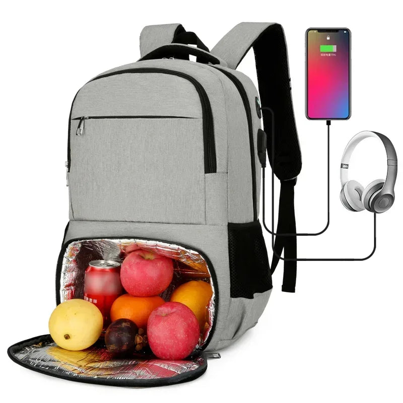 NOUVEAU RICHE Unisex Anti-Diebstahl Reise-Rucksack - Wasserdicht mit isoliertem Lunchfach - Backpack