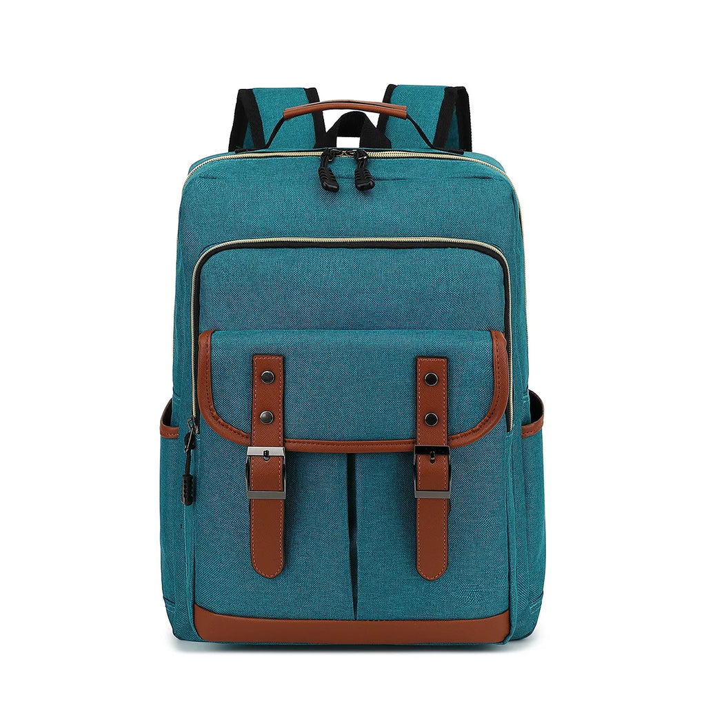 NOUVEAU RICHE Unisex Vintage Wasserdichter Rucksack Groß Für Reisen - Backpack Pfauenblau