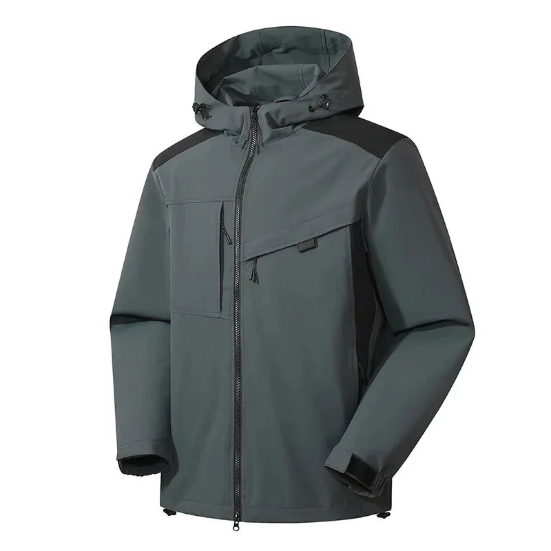 NOUVEAU RICHE Herren Skijacke Mit Kapuze Lässig Winter Sportlich Grau