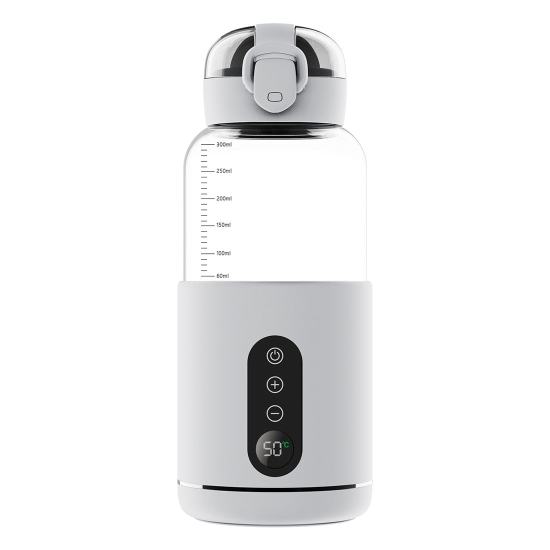 NOUVEAU RICHE Tragbarer Flaschenwärmer USB-C – Babyflaschenwärmer mit Akku, einstellbar 37–55 °C – für Babynahrung & Getränke unterwegs Grau