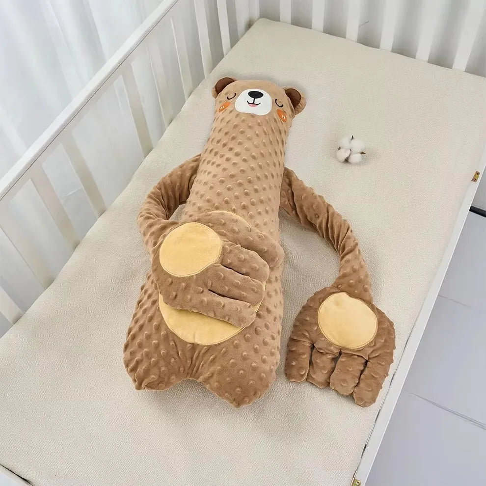 NOUVEAU RICHE Baby-Beruhigungskissen mit Fernbedienung - Elektrische Neugeborenen-Schlafpuppe & Rhythmische Klopfhand Brown bear