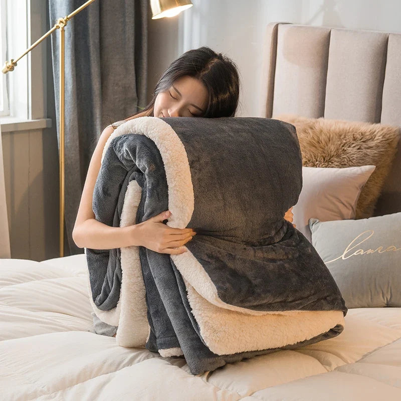 NOUVEAU RICHE Doppelseitige Flanell & Fleece Kuscheldecke – Weiche warme Decke für Bett und Sofa, 12 Farben, 5 Grössen