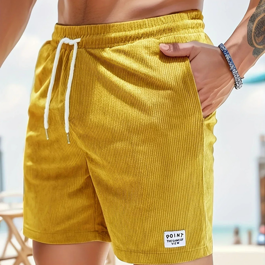 NOUVEAU RICHE Shorts Freizeit Bequeme Passform Stilvoll Blau Größe M Gelb