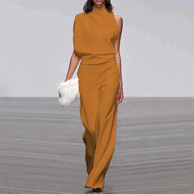 NOUVEAU RICHE Sephira | Damen Overall – Müheloser Sommer-Glam, Fließende Silhouette & Exklusives Design Gelb Orange