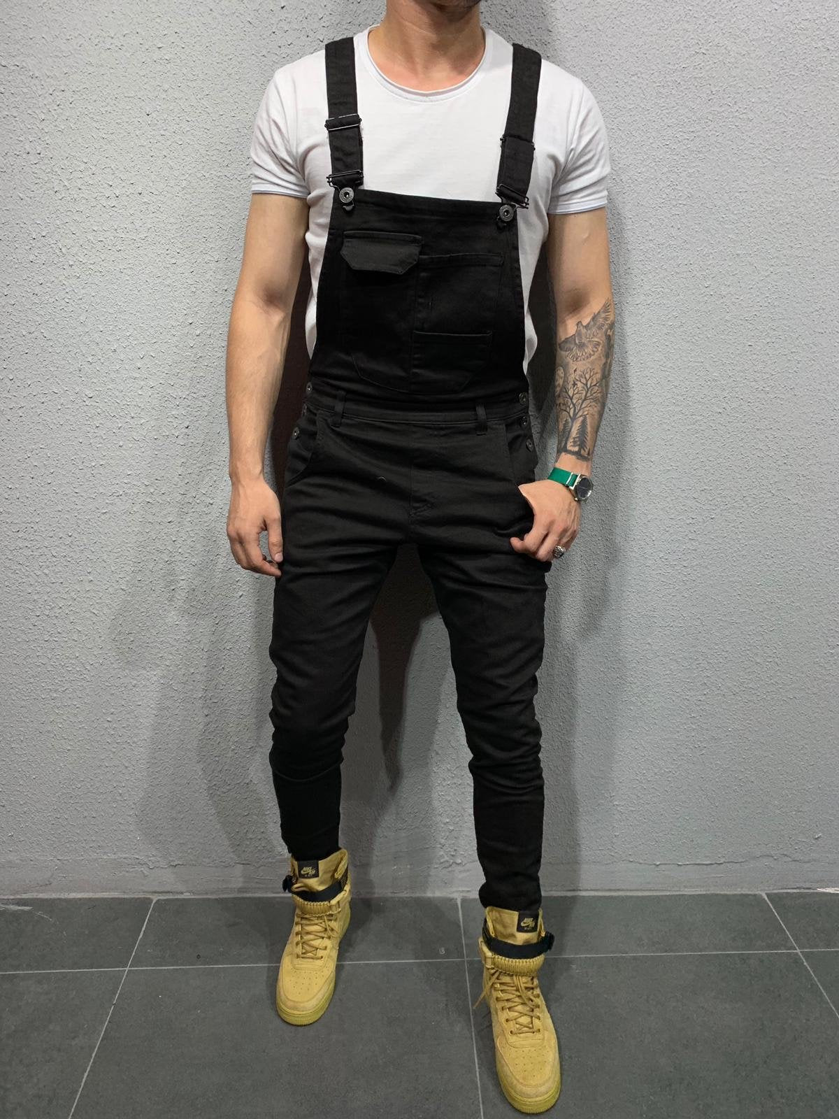 NOUVEAU RICHE Skinny Fit Jeans Overall Mit Klappentasche Für Herren Aus Baumwolle Mit Mittlerer Leibhöhe Und Schmalen Beinen 30 Zoll Innennaht