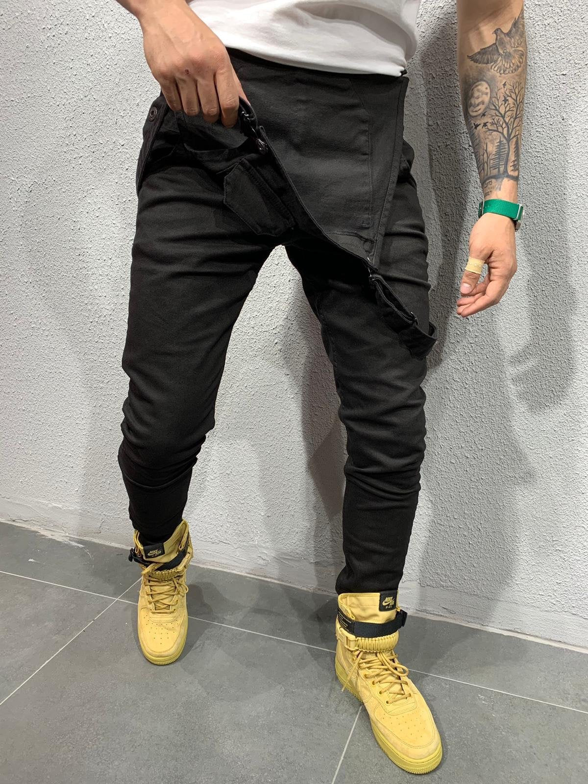 NOUVEAU RICHE Skinny Fit Jeans Overall Mit Klappentasche Für Herren Aus Baumwolle Mit Mittlerer Leibhöhe Und Schmalen Beinen 30 Zoll Innennaht