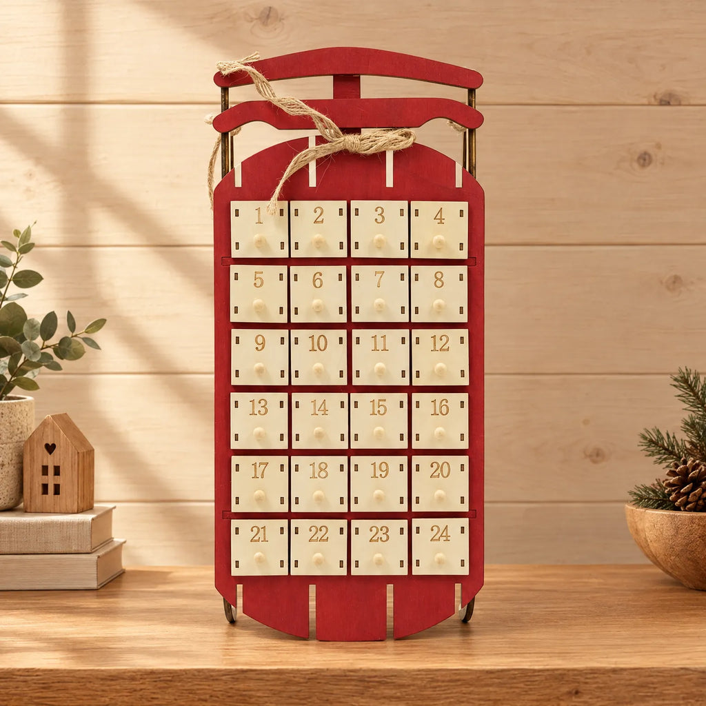 Adventskalender in Schlittenform