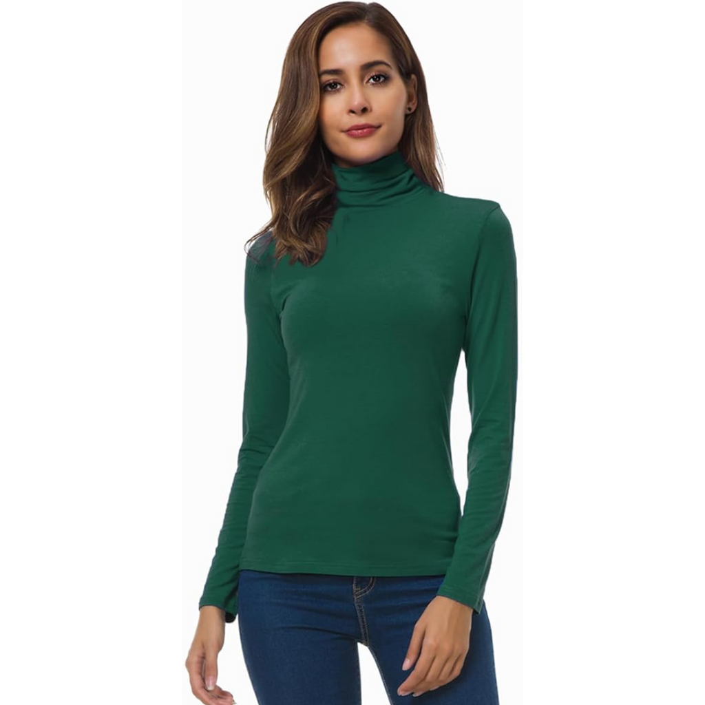 NOUVEAU RICHE Slim Fit Damen Rollkragenpullover Leichte Atmungsaktivität Grün