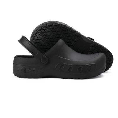 NOUVEAU RICHE Rutschfeste professionelle Kochschuhe – Rutschfeste Küchenschuhe & Arbeitsschuhe für Damen und Herren, wasserdicht, Fussgewölbestütze – GripChef Schwarz