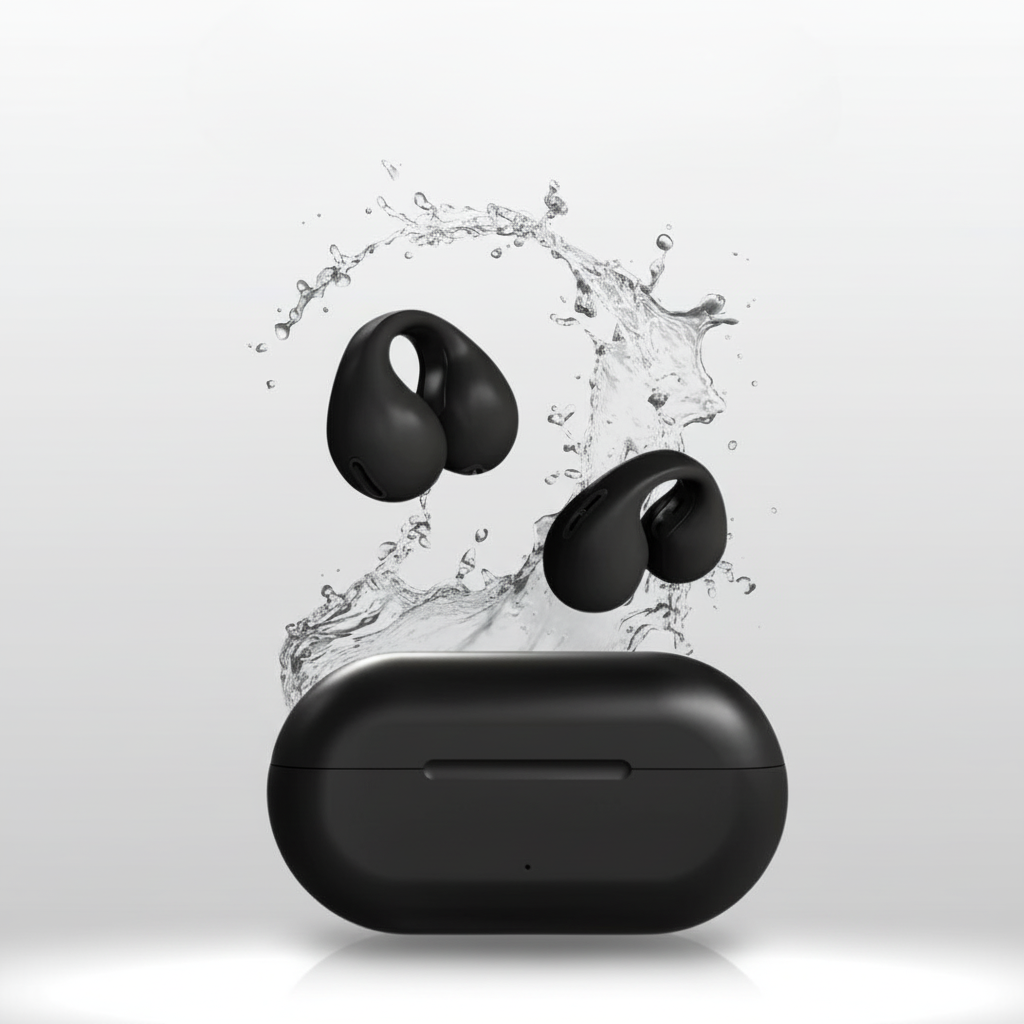NOUVEAU RICHE Wasserdichte Kopfhörer – Bluetooth Dusch-Kopfhörer & Schwimm-Ohrhörer, bis zu 6 h Wiedergabe – HydroSound Schwarz
