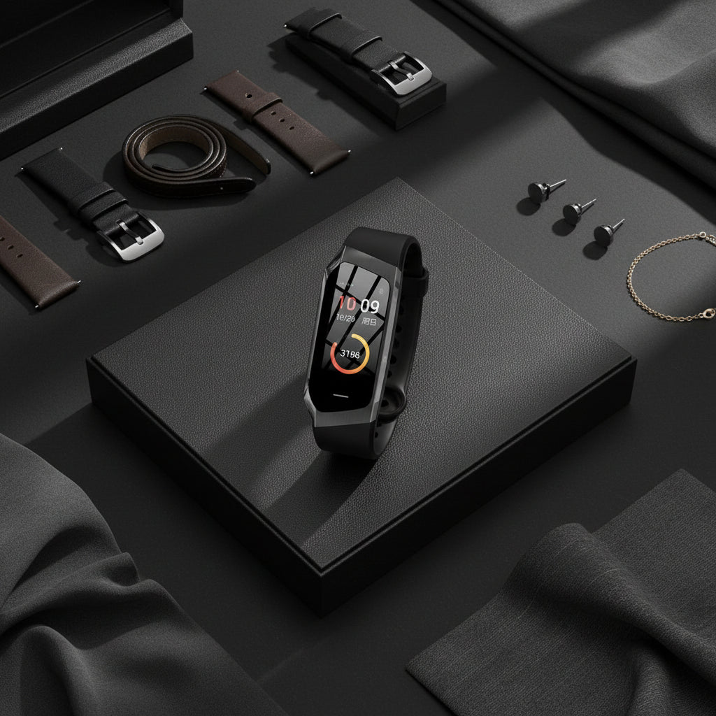 NOUVEAU RICHE Fitness Tracker Uhr – Smartwatch mit Pulsmesser, Schrittzähler, Schlaftracking & Benachrichtigungen, Schwarz, Gold oder Silber Schwarz