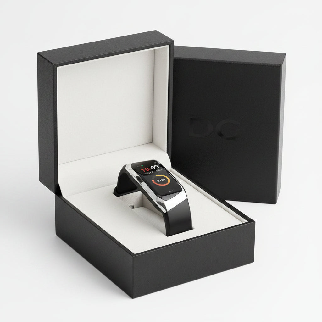NOUVEAU RICHE Fitness Tracker Uhr – Smartwatch mit Pulsmesser, Schrittzähler, Schlaftracking & Benachrichtigungen, Schwarz, Gold oder Silber Silber