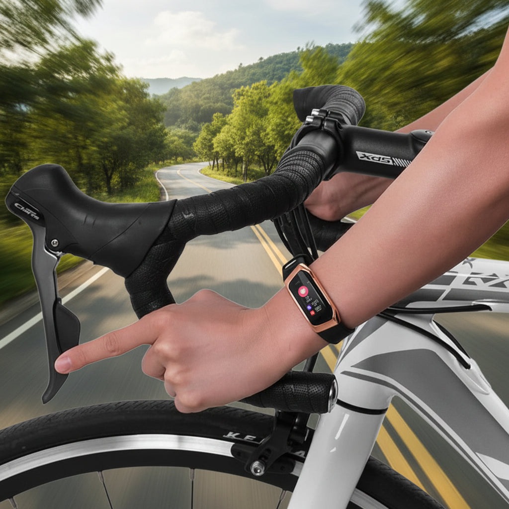 NOUVEAU RICHE Fitness Tracker Uhr – Smartwatch mit Pulsmesser, Schrittzähler, Schlaftracking & Benachrichtigungen, Schwarz, Gold oder Silber