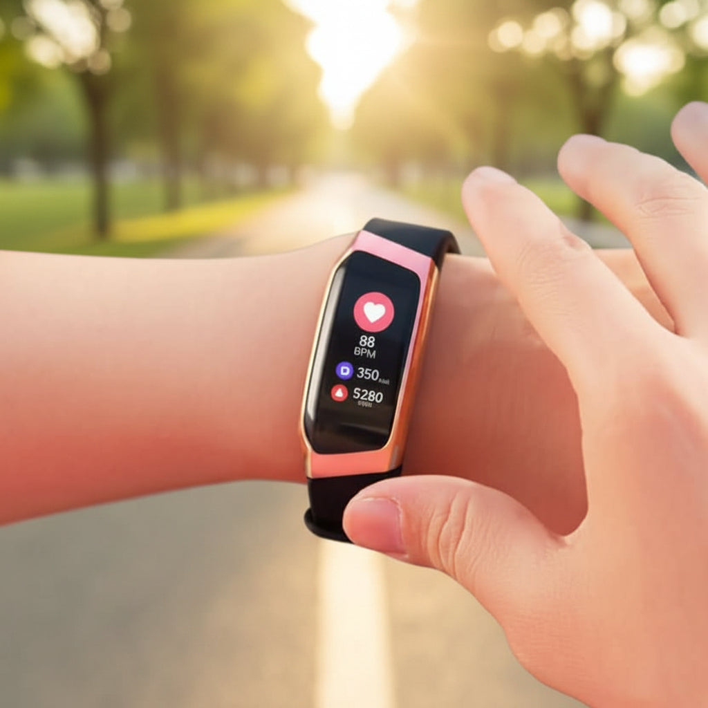 NOUVEAU RICHE Fitness Tracker Uhr – Smartwatch mit Pulsmesser, Schrittzähler, Schlaftracking & Benachrichtigungen, Schwarz, Gold oder Silber