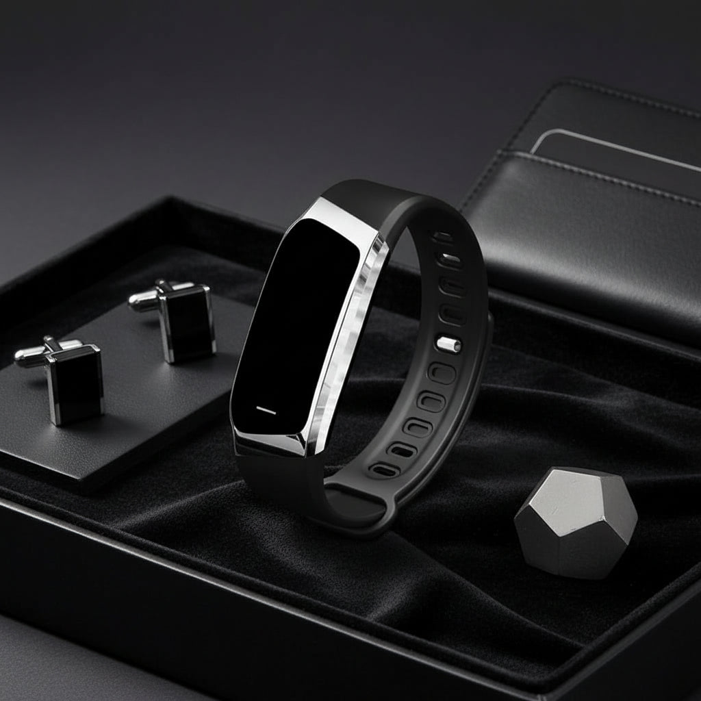 NOUVEAU RICHE Fitness Tracker Uhr – Smartwatch mit Pulsmesser, Schrittzähler, Schlaftracking & Benachrichtigungen, Schwarz, Gold oder Silber