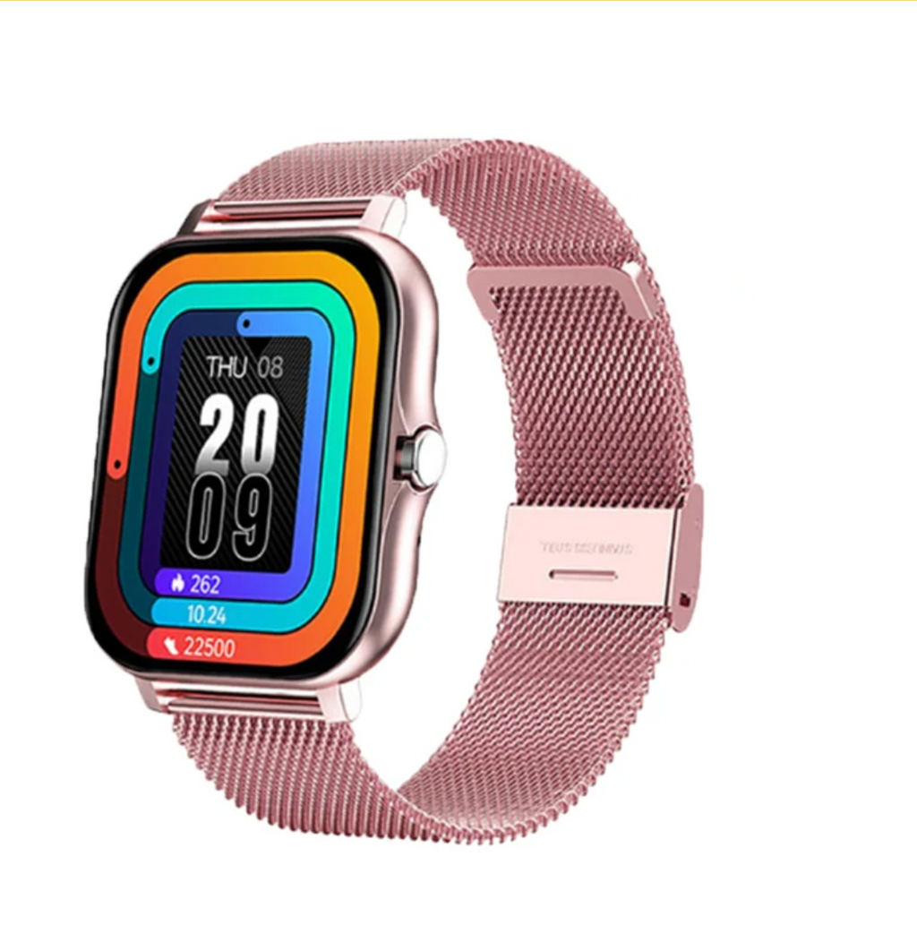 NOUVEAU RICHE Smartwatch mit Fitnesstracker – Stilvolle Damen Smartwatch mit Touchscreen & Anrufbenachrichtigungen, 4 Farben – StyleTrack