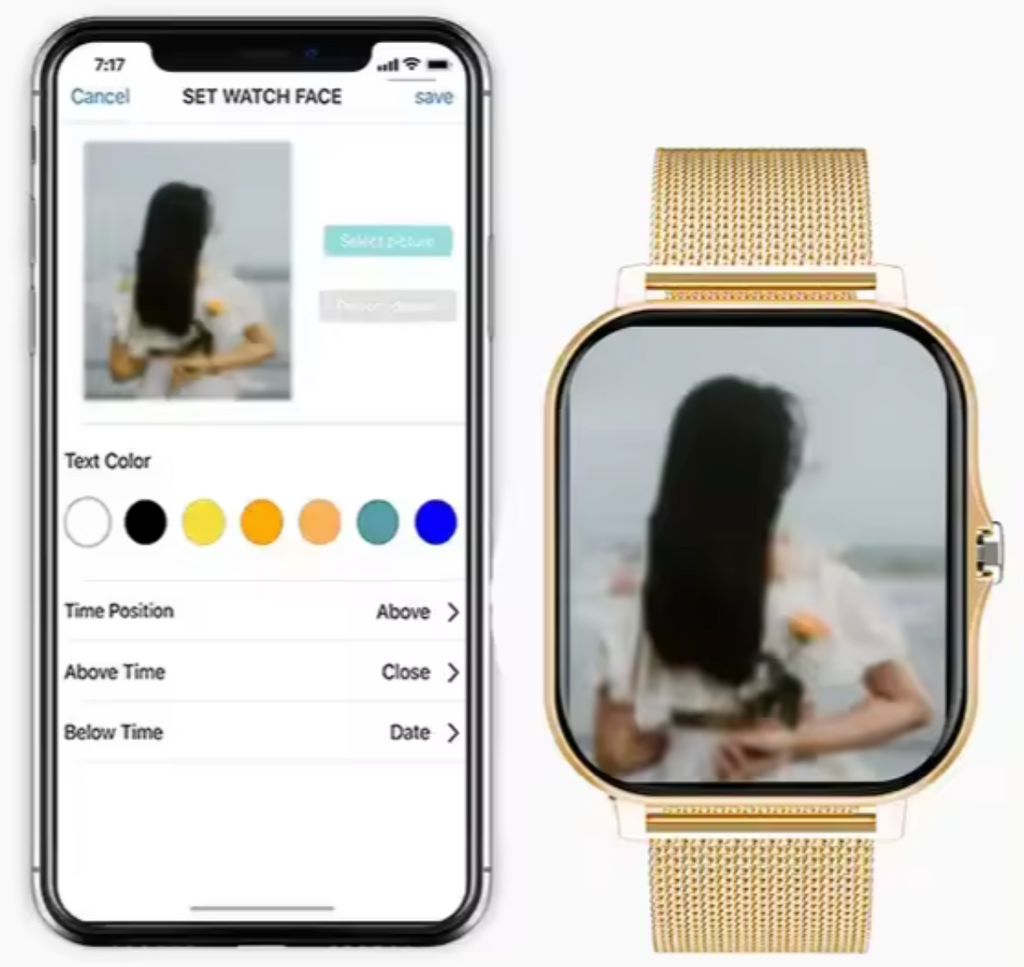 NOUVEAU RICHE Smartwatch mit Fitnesstracker – Stilvolle Damen Smartwatch mit Touchscreen & Anrufbenachrichtigungen, 4 Farben – StyleTrack