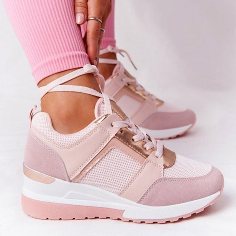NOUVEAU RICHE Sneaker Damen Bequeme Dämpfung Atmungsaktives Obermaterial Rosa