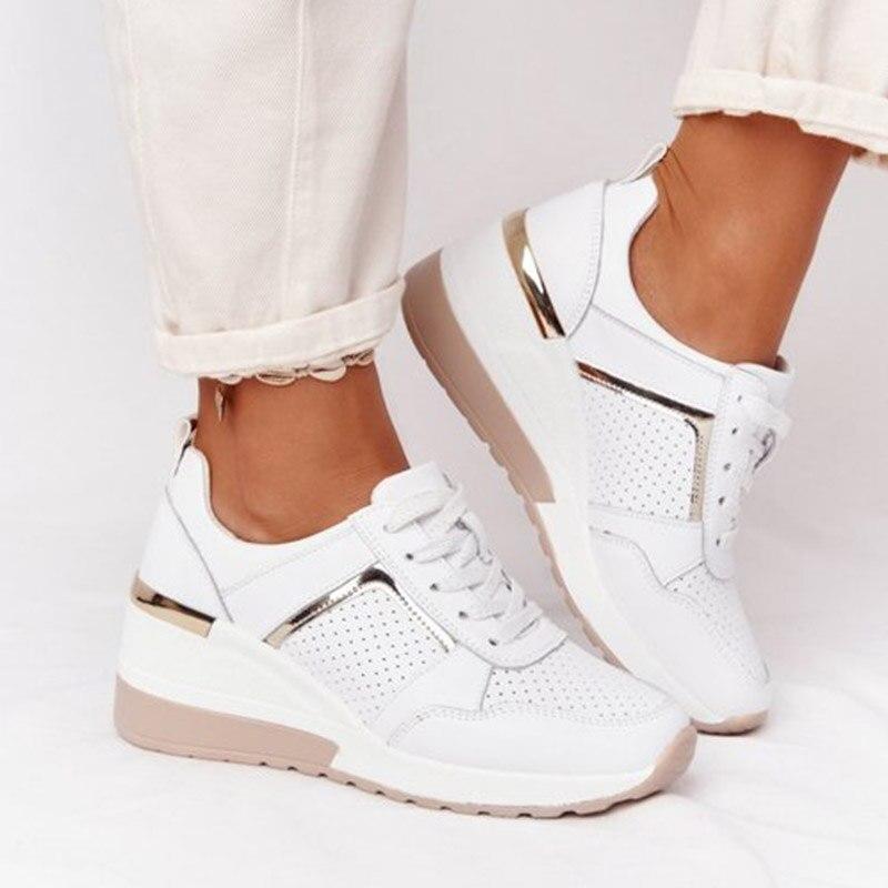 NOUVEAU RICHE Sneaker Damen Bequeme Dämpfung Atmungsaktives Obermaterial Weiß