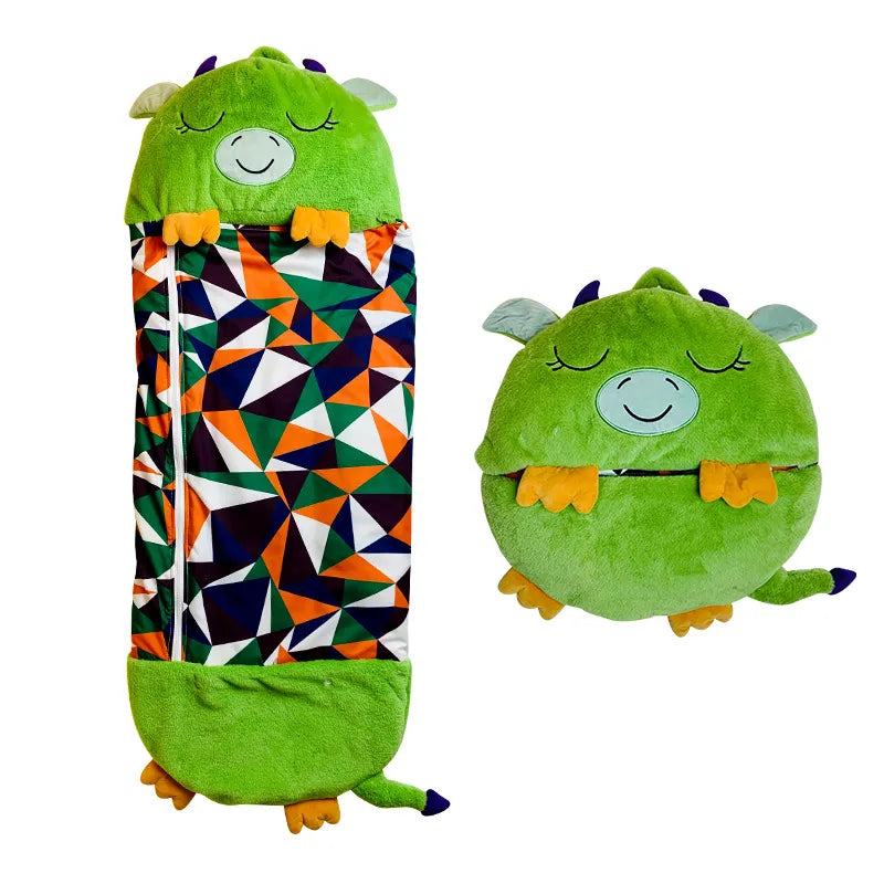 NOUVEAU RICHE Kuscheltier und Schlafsack in Einem – 2-in-1 Plüschtier Schlafsack für Kinder, Einhorn, Hai, Panda & mehr, 3 Grössen Drache