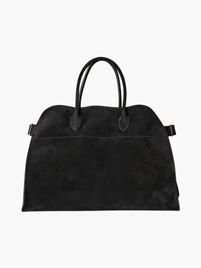 NOUVEAU RICHE Damen Großraumtasche – Elegante Tasche aus Veganes Leder mit Viel Stauraum Wildleder Schwarz