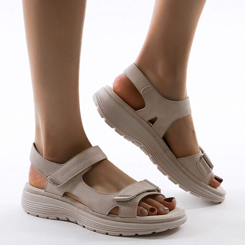 NOUVEAU RICHE Damen-Sandalen – Medizinische Stütze & modernes Design zur Linderung von Fußschmerzen Beige