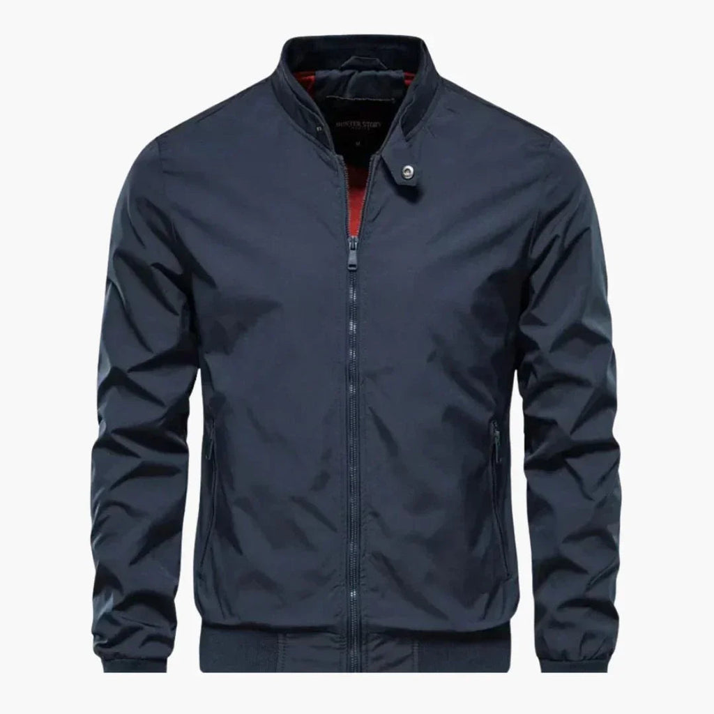 NOUVEAU RICHE Herren Sommerjacke Reißverschluss Leichte Strukturjacke