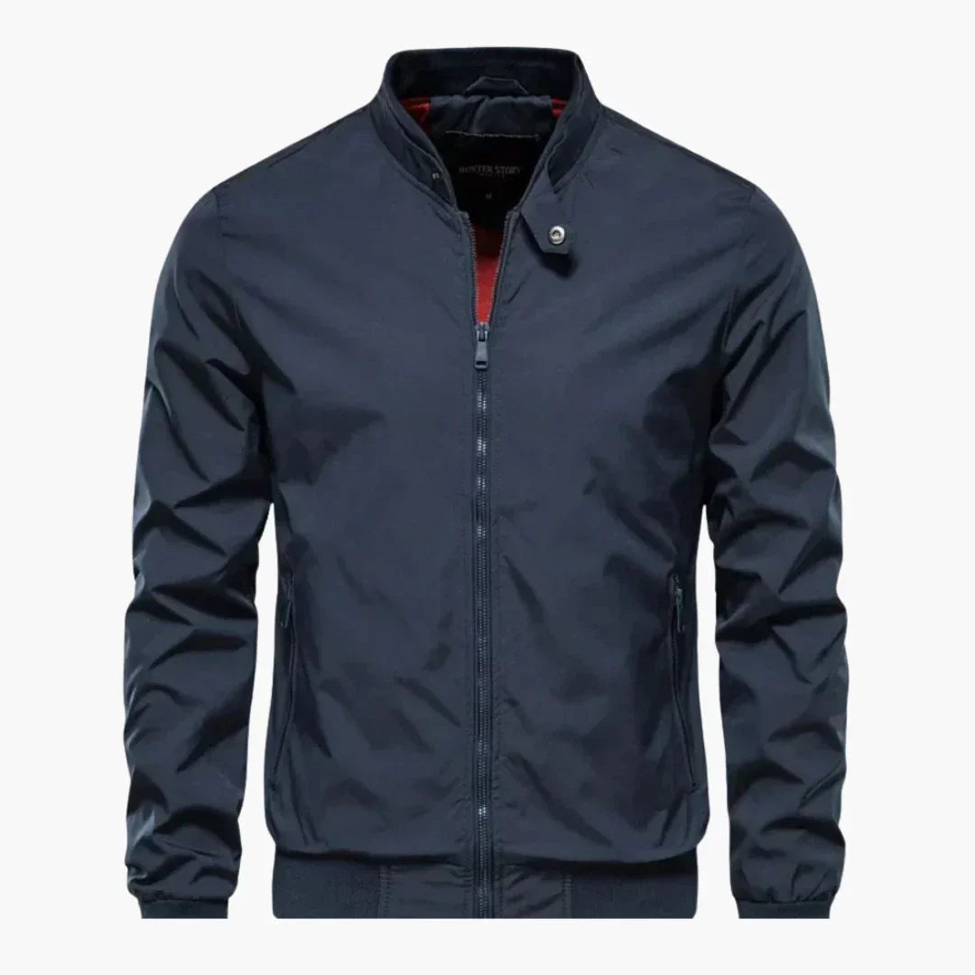NOUVEAU RICHE Herren Sommerjacke Reißverschluss Leichte Strukturjacke