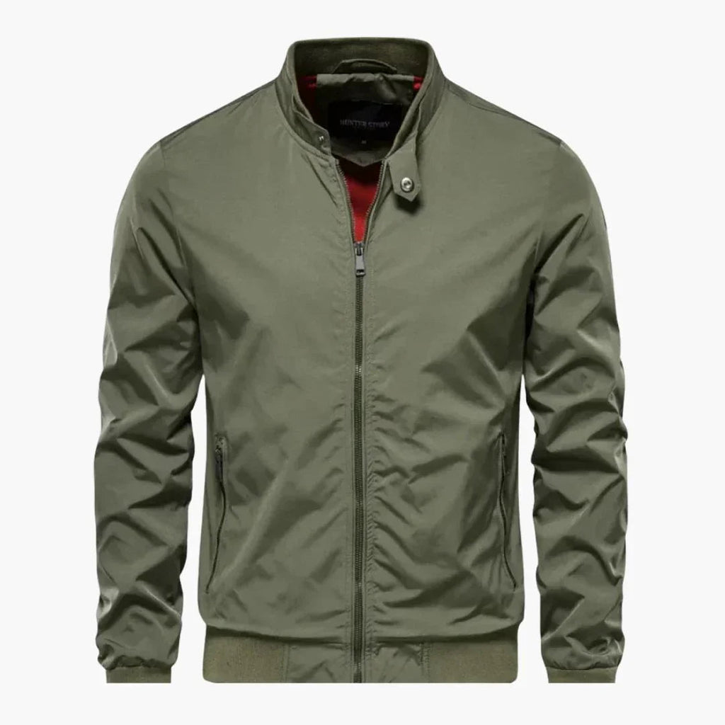 NOUVEAU RICHE Herren Sommerjacke Reißverschluss Leichte Strukturjacke