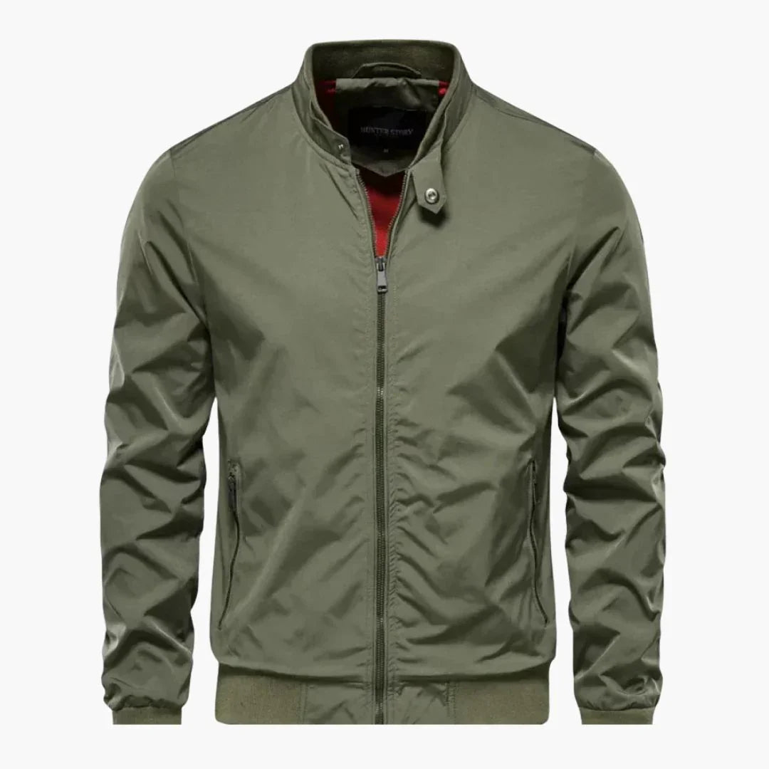 NOUVEAU RICHE Herren Sommerjacke Reißverschluss Leichte Strukturjacke