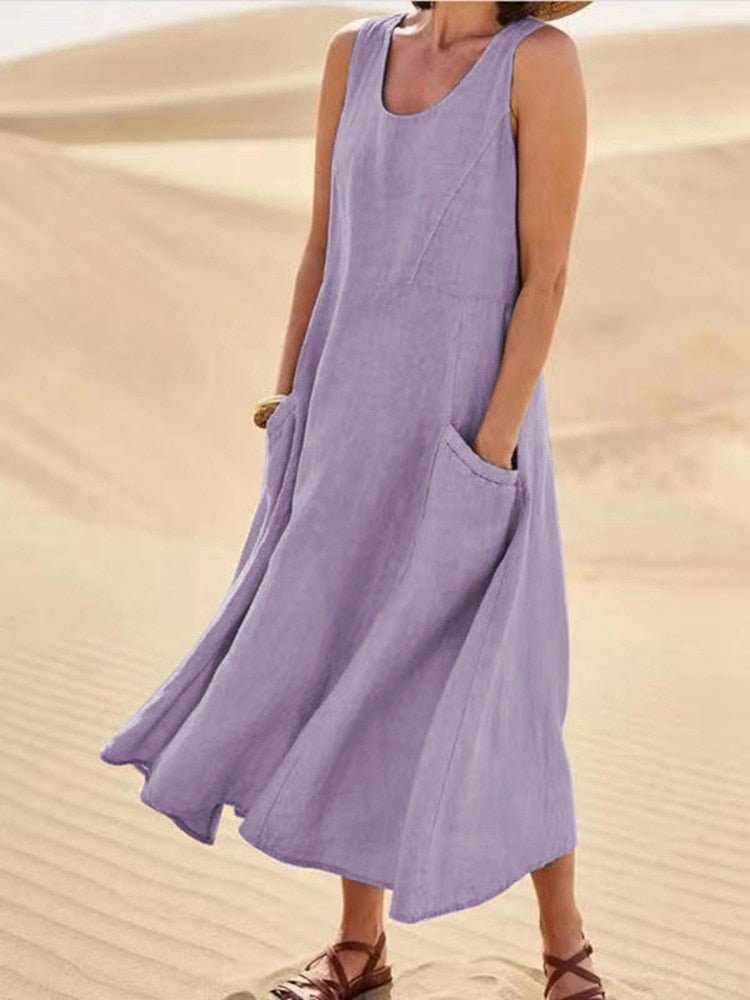 NOUVEAU RICHE Sommerkleid Luftiges Leichtes Atmungsaktives Damenkleid Hellviolett
