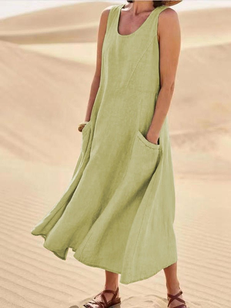 NOUVEAU RICHE Sommerkleid Luftiges Leichtes Atmungsaktives Damenkleid Hellgrün