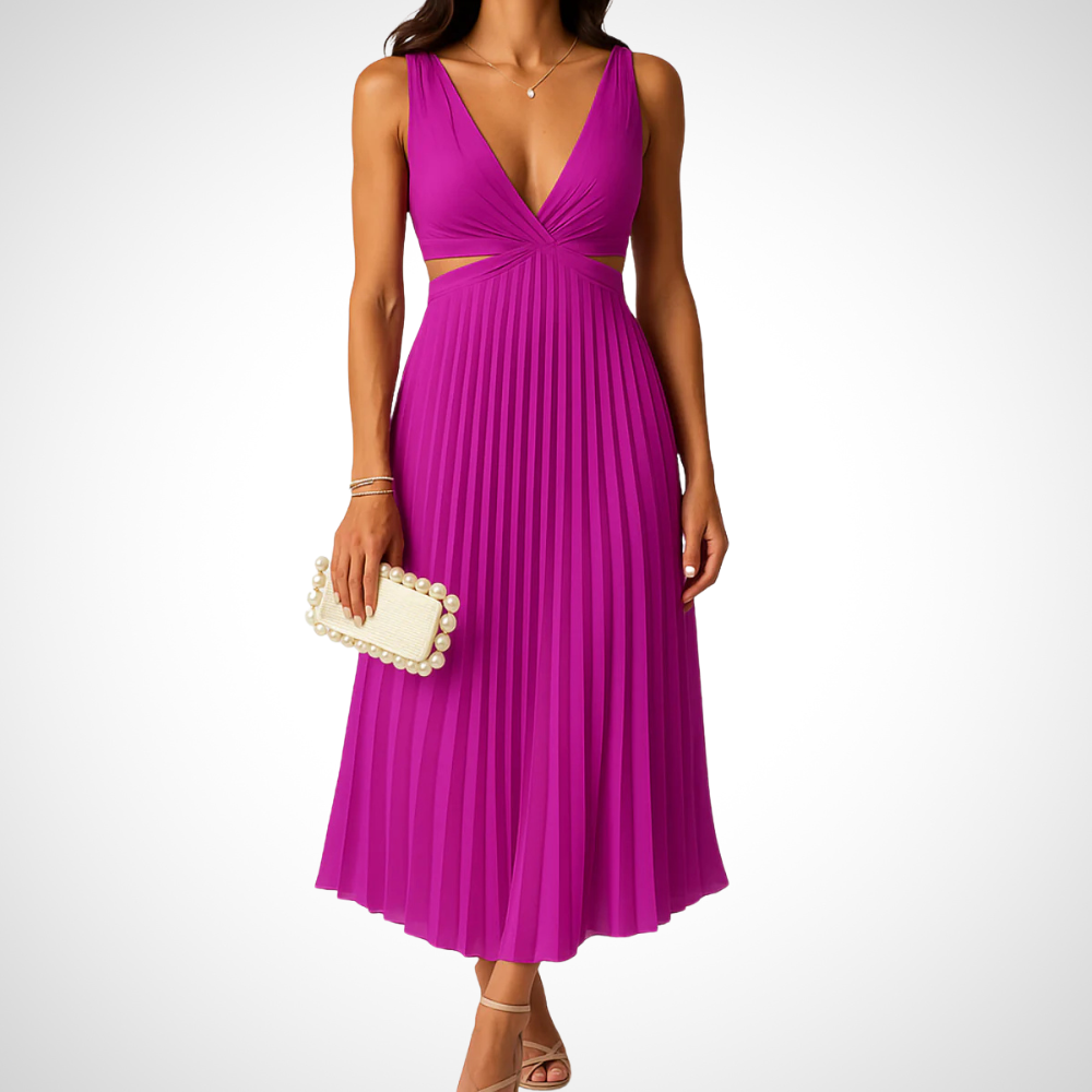 NOUVEAU RICHE Sommerkleid Mit Rückenausschnitt Und Faltenrock Für Damen Rosa