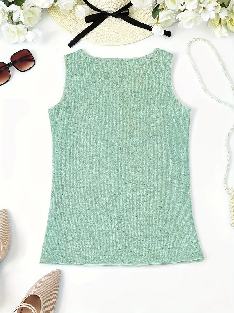 NOUVEAU RICHE Sommertop Mit Pailletten Und V Ausschnitt Für Party Look