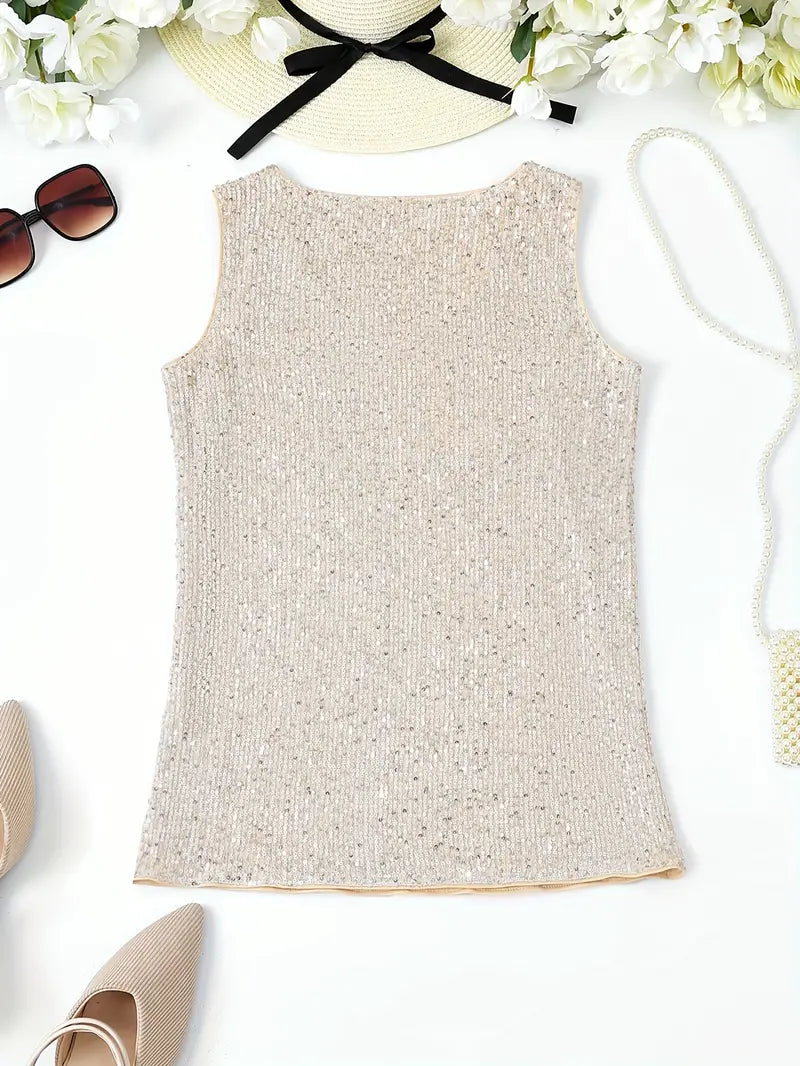 NOUVEAU RICHE Sommertop Mit Pailletten Und V Ausschnitt Für Party Look