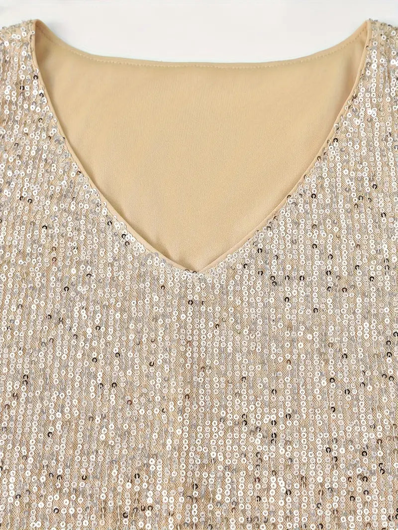 NOUVEAU RICHE Sommertop Mit Pailletten Und V Ausschnitt Für Party Look