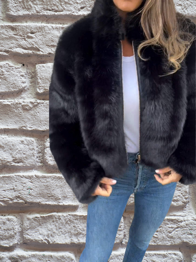 NOUVEAU RICHE Damen Herbstmantel Warm Und Gemütlich Luxuriöses Erscheinungsbild Leicht Zu Tragen Schwarz