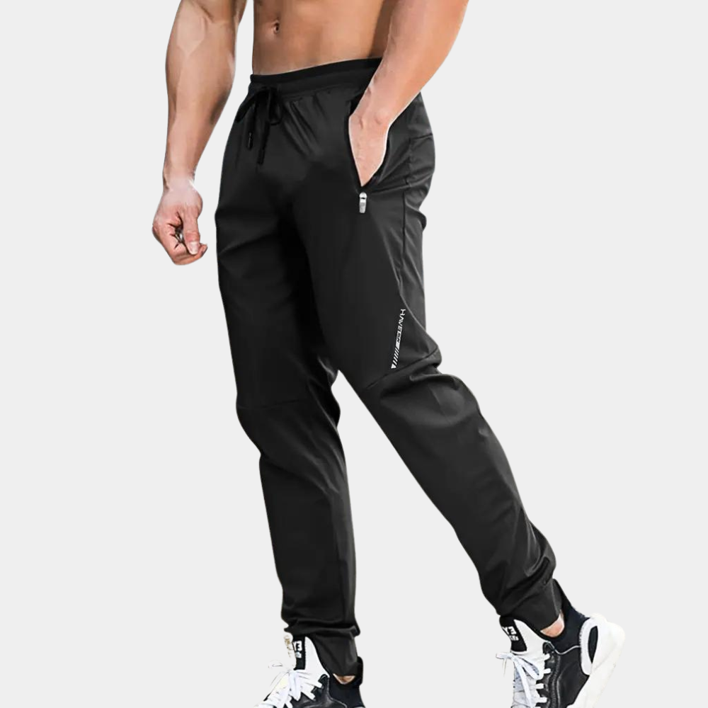 NOUVEAU RICHE Sportliche Jogginghose Für Herren Slim Fit Atmungsaktives Gewebe Elastischer Bund Mit Reißverschlusstaschen Ideal Für Training Und Freizeit