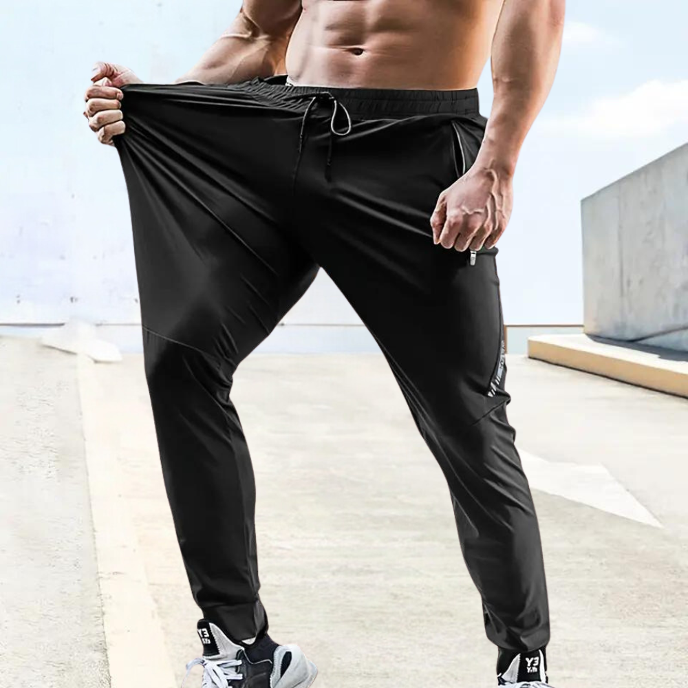 NOUVEAU RICHE Sportliche Jogginghose Für Herren Slim Fit Atmungsaktives Gewebe Elastischer Bund Mit Reißverschlusstaschen Ideal Für Training Und Freizeit