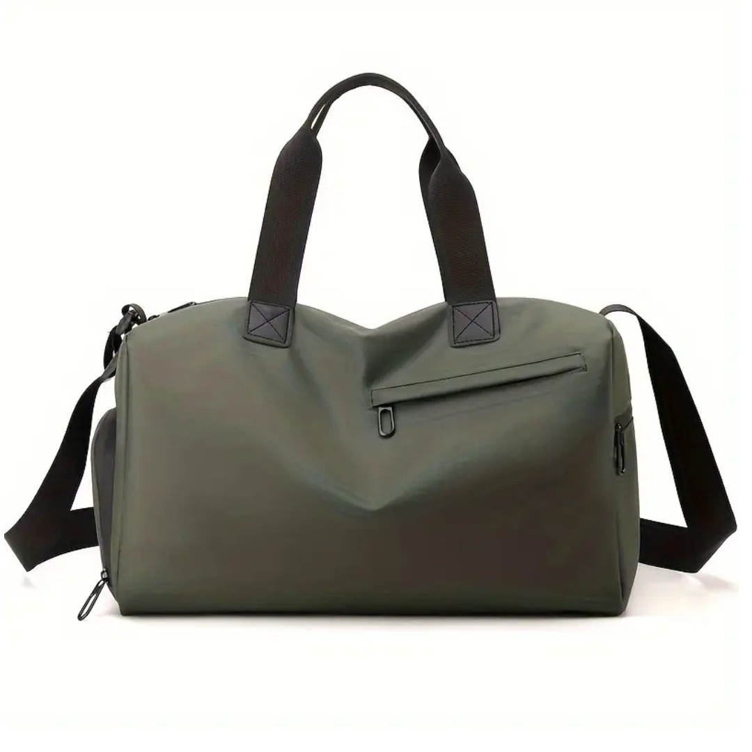 NOUVEAU RICHE Sporttasche mit Schuhfach – Wasserabweisende Trainingstasche mit Bodenfach, Unisex, 39 x 23 x 22 cm, 4 Farben Grün
