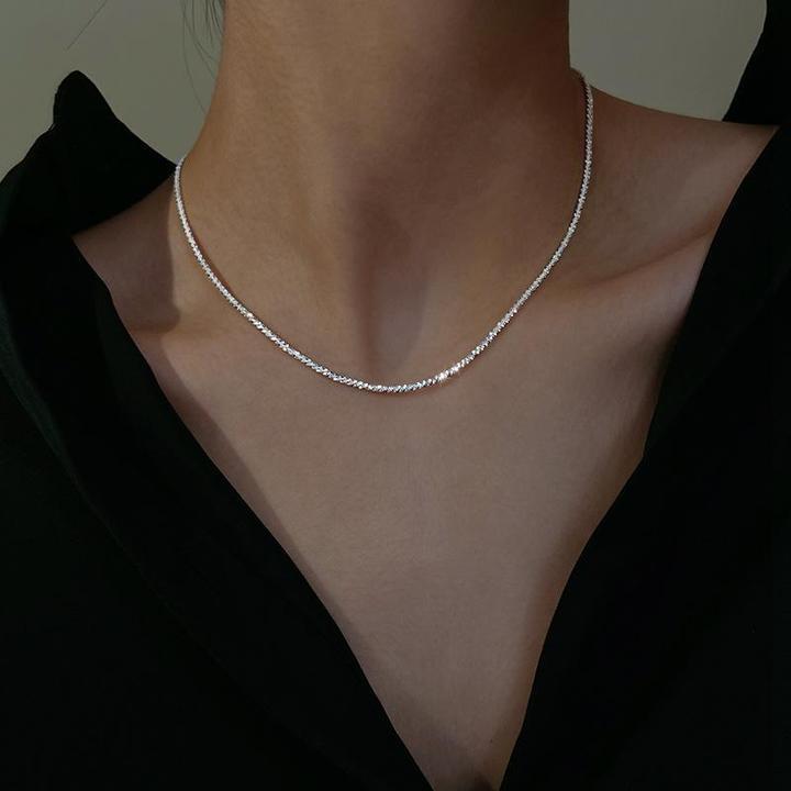NOUVEAU RICHE Sternenlicht-Halsketten-Silberset Minimalistische Accessoires Alltagslook Glanz