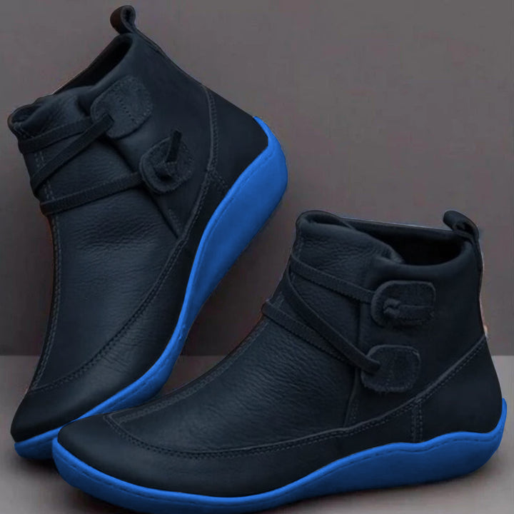 NOUVEAU RICHE Stiefel Aus Leder Wasserdicht Bequem Und Stilvoll Damen Blau